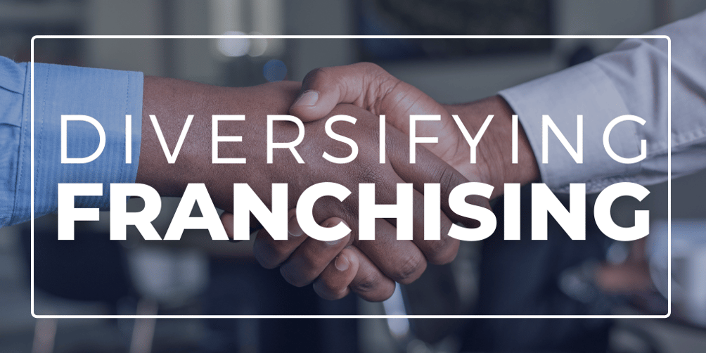 Featured image: Diversifying Franchising handshake graphic - Diversity in Franchising - How Neighborly Makes Franchising Accessible