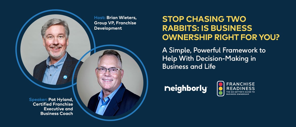 Featured image: Stop Chasing Rabbits graphic - Is Business Ownership Right For You? Try Our 4-Step Exercise
