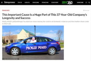 Molly Maid Franchise Benefit: Ms. Molly is Built in to Give Back